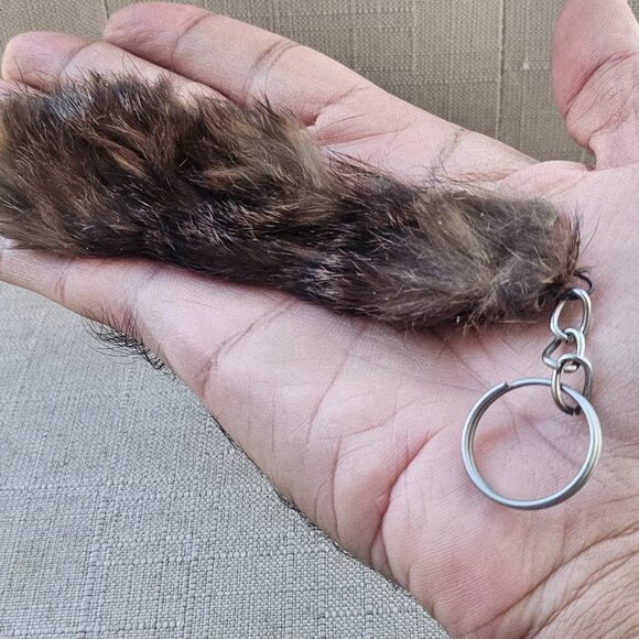 Real Fur Key Chain Handmade Brown Hair Fur Keys Holder Keychain - Picture 9 of 11